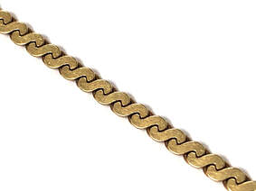 Serpentine link chain in 14K gold