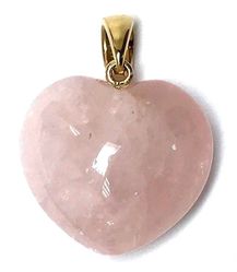 Polished rose quartz heart pendant