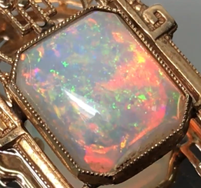 Flash play-of-color pattern in this precious white opal