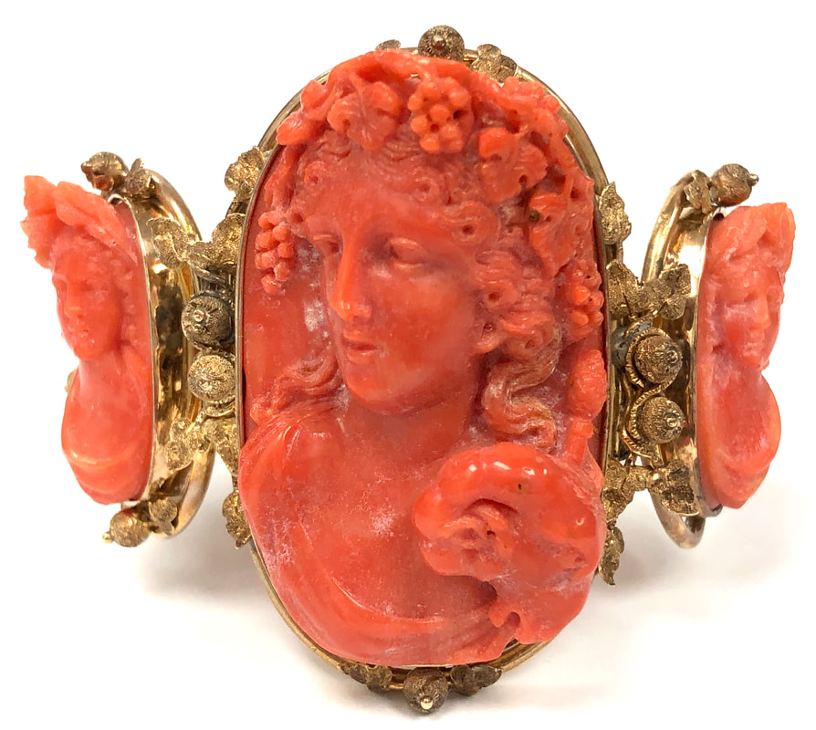Antique Victorian Gold Plated Pendant With Carved Carnelian Circa 1880