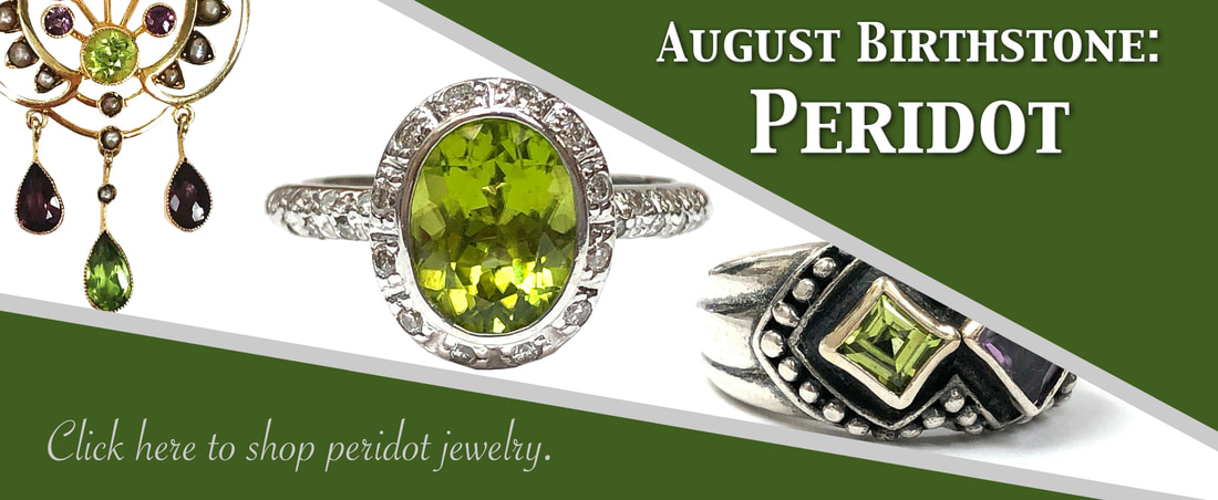 August Birthstone - Peridot.  Click here to shop Global Gemology's collection of rare peridot jewelry!