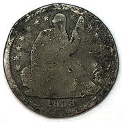 Obverse of an 1838 Seated Liberty Half Dime