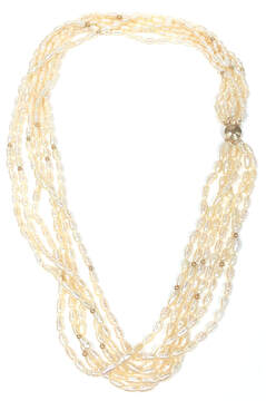 5-strand keshi pearl necklace with 14K gold clasp and bead spacers