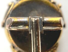 Handmade tube hinge on an antique brooch