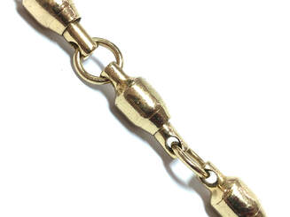 Fishing swivel link chain in solid 14K gold