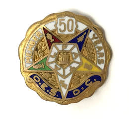 1950s vintage Order of the Eastern Star 50 Years Membership lapel pin