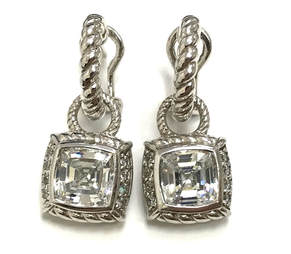 Judith Ripka earrings set with Diamonique cubic zirconias