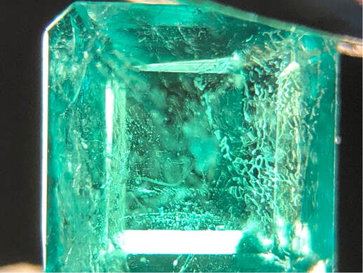 Fingerprint inclusion in a natural emerald