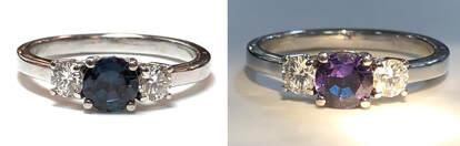 Mark Henry 0.65 ct natural alexandrite & diamond ring in 18K white gold
