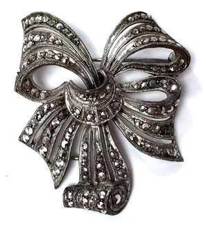 Vintage sterling silver and marcasite brooch by CPS of Birmingham, England