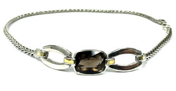 Smoky quartz bracelet in sterling silver and yellow gold, by designer, John Hardy