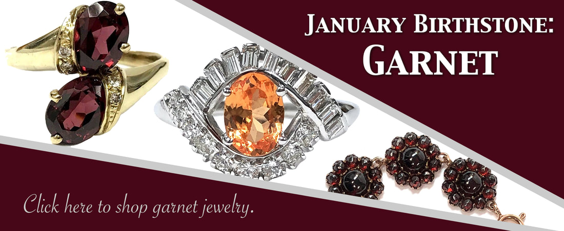 January Birthstone - Garnet.  Click here to shop Global Gemology's collection of rare garnet jewelry!