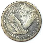 Reverse of a 1917 Type 1 Standing Liberty Quarter