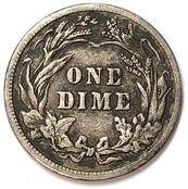 Reverse of a 1903 Barber Dime