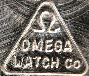 Hallmark for Swiss luxury watchmaker, Omega Ω.