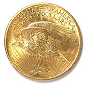 Reverse of a 1922 Saint Gaudens Double Eagle $20 Gold Piece