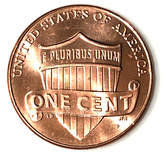 Reverse of a 1996 Lincoln Memorial Cent