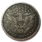 Reverse of an 1899 Barber half dollar