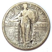 Obverse of a 1927 Standing Liberty Quarter