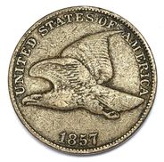 Obverse of an 1857 Flying Eagle Cent