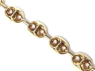 Puff Gucci link / mariner link chain in 14K gold