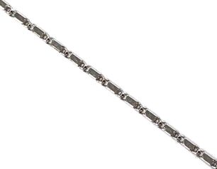 Bar link chain in 18K white gold
