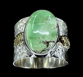 Variscite mounted in a sterling silver setting
