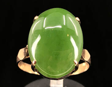High quality nephrite jade set in a simple handmade setting
