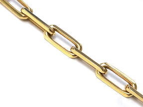 Elongated link chain in 14K gold