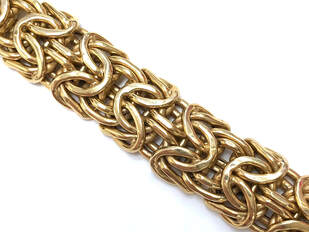 Byzantine link chain in 14K gold