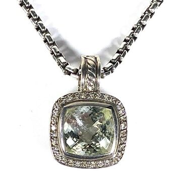 Prasiolite and diamond necklace from David Yurman's 