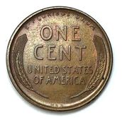 Reverse of a 1909 VDB Lincoln Wheat Cent