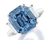 Fancy vivid blue diamond ring
