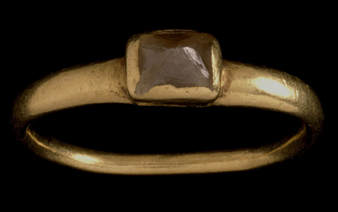 Antique point cut diamond set in a handmade gold setting