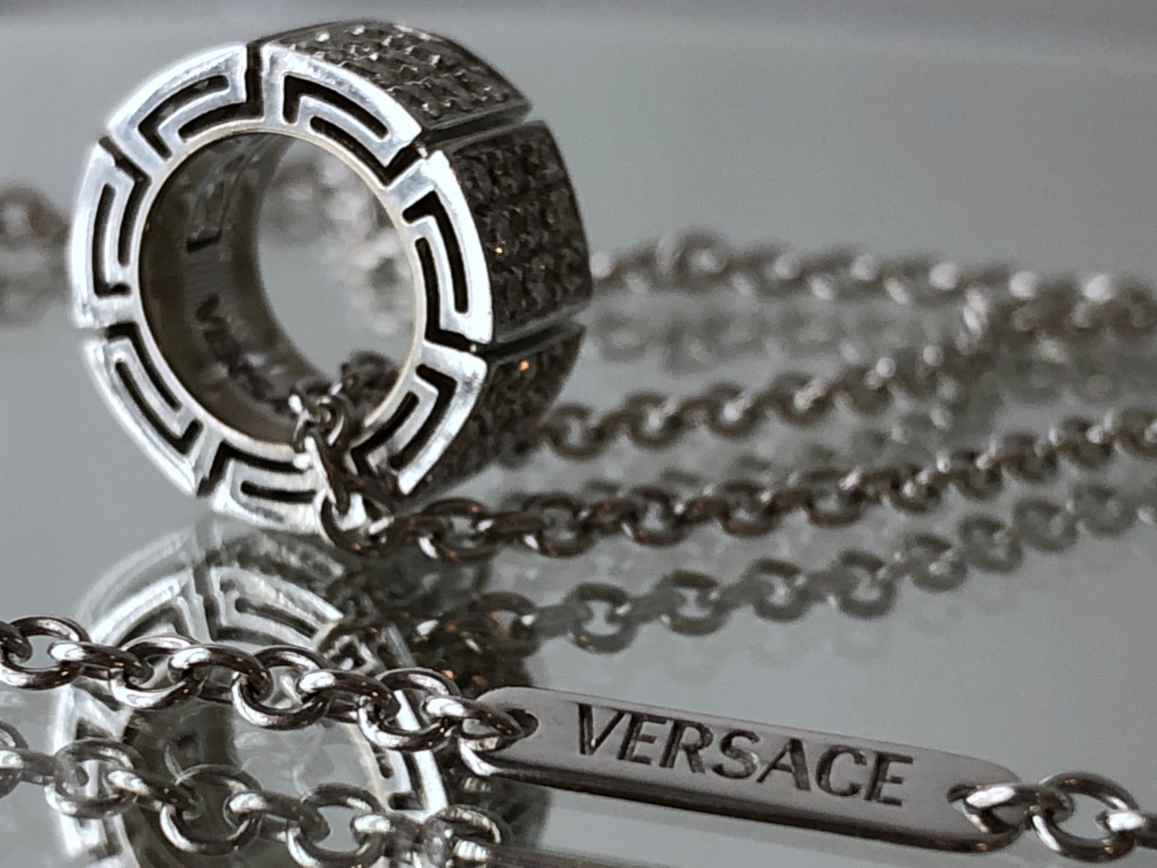 Versace Diamond Necklace in 18K White Gold